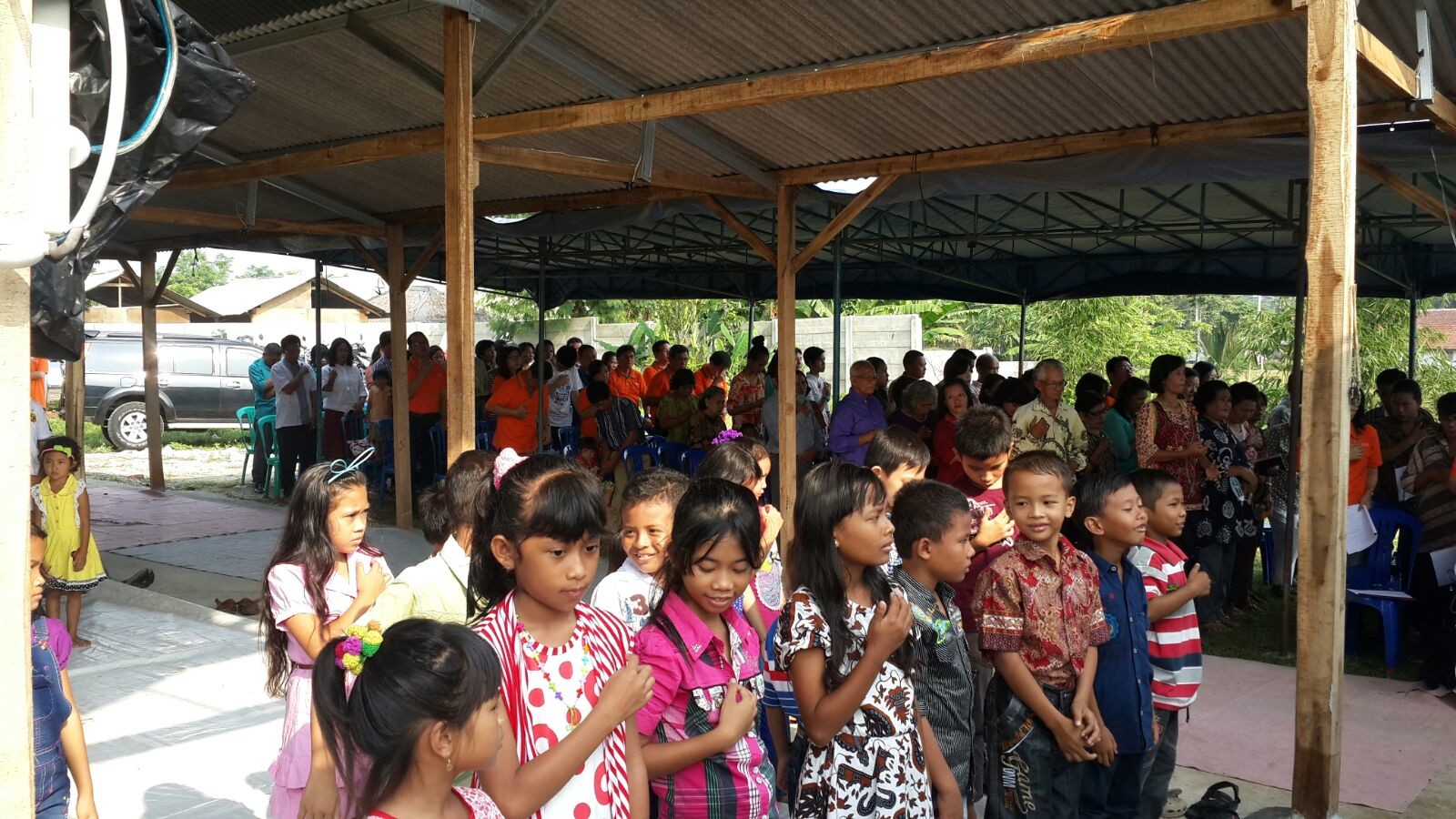 Community gathering at the Prayer House